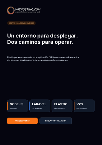 Vista previa de Hosting para desarrolladores