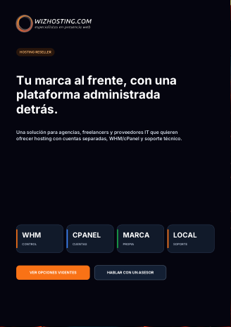 Vista previa de Hosting para revendedores