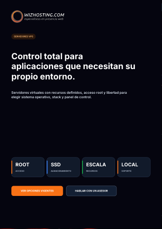 Vista previa de Hosting VPS