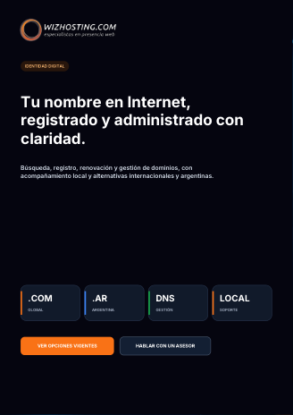 Vista previa de Registro de dominios
