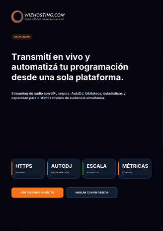 Vista previa de Streaming para radios