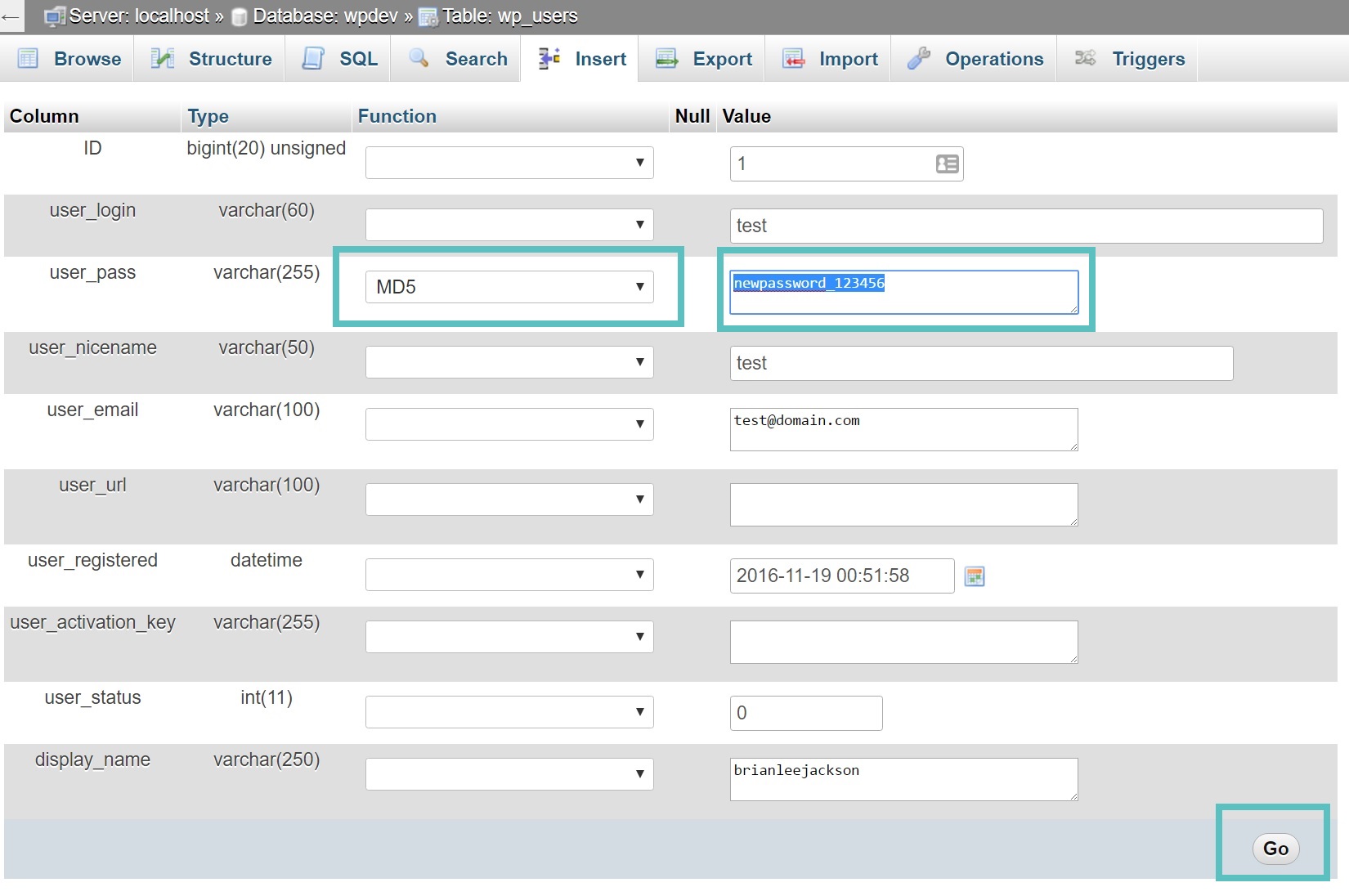 resetear clave de admin de wordpress desde la base de datos